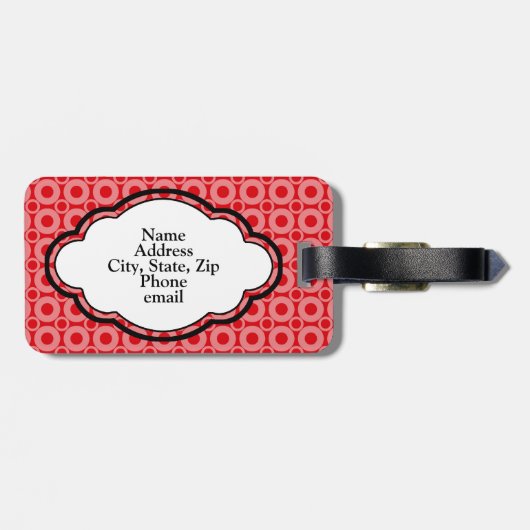 Monogramm Gepäckmarke - O's - Rot Gepäckanhänger (Rückseite horizontal)
