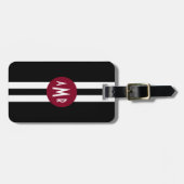 Monogramm-Gepäckträger für Männer mit schwarzen St Gepäckanhänger (Vorderseite horizontal)