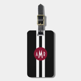 Monogramm-Gepäckträger für Männer mit schwarzen St Gepäckanhänger