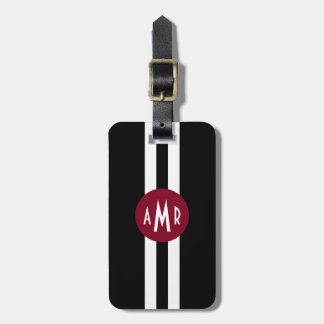 Monogramm-Gepäckträger für Männer mit schwarzen St Gepäckanhänger