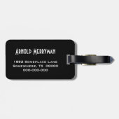 Monogramm-Gepäckträger für Männer mit schwarzen St Gepäckanhänger (Rückseite horizontal)