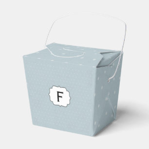 Monogramm Gerahmt auf Blassblau mit weißen Polka-P Geschenkschachtel