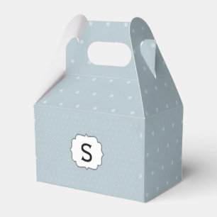Monogramm Gerahmt auf Blassblau mit weißen Polka-P Geschenkschachtel