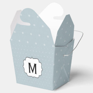 Monogramm Gerahmt auf Blassblau mit weißen Polka-P Geschenkschachtel