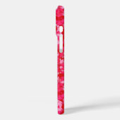 Monogramm gerahmt mit Blume - Fuchsien und rosa Case-Mate iPhone Hülle (Rückseite / Links)