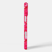Monogramm gerahmt mit Blume - Fuchsien und rosa Case-Mate iPhone Hülle (Rückseite / Rechts)