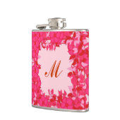 Monogramm gerahmt mit Blume - Fuchsien und rosa Flachmann (Links)