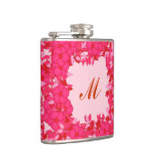 Monogramm gerahmt mit Blume - Fuchsien und rosa Flachmann (Rechts)
