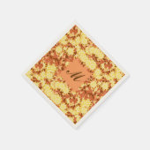 Monogramm gerahmt mit Blume - Kakao und Gelb Serviette (Ecke)
