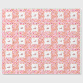 Monogramm gerahmt mit Blume - rosa und pfirsichfar Geschenkpapier (Flach)