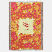 Monogramm gerahmt mit Blume - rot und gold Decke (Vorderseite Vertikal)