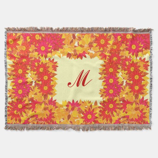 Monogramm gerahmt mit Blume - rot und gold Decke (Vorderseite)
