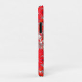 Monogramm gerahmt mit Blume - rot und grau Case-Mate iPhone Hülle (Hinten/Rechts)