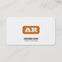 Monogramm gerundeter Hintergrund (orange) Visitenkarte