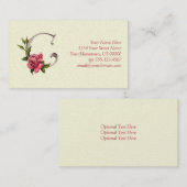 Monogramm-Geschäfts-Karte der Rosen-Anfangsc Visitenkarte (Vorne/Hinten)