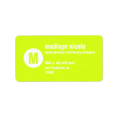 MONOGRAMM-GESCHÄFTSKENNZEICHNUNG ADRESSAUFKLEBER (Vorne)