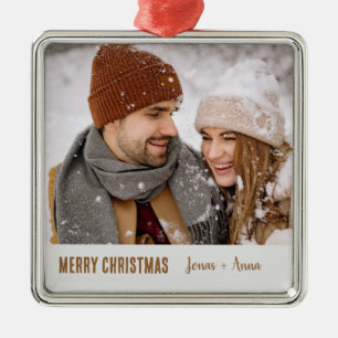 Monogramm Geschenk Frohe Weihnachten Niedliches Pa Ornament Aus Metall