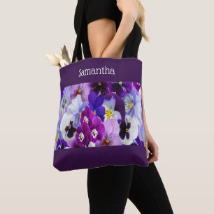 Monogramm Geschenk für Brautjungfer in Lila Blau W Tasche