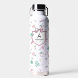 Monogramm Geschenk für Pickleball Damen Trinkflasche