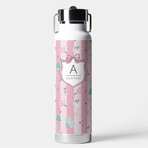 Monogramm Geschenk für Pickleball Damen Trinkflasche