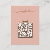 Monogramm Geschenk & Schleife QR Code | Hochzeitsl Begleitkarte (Vorderseite)