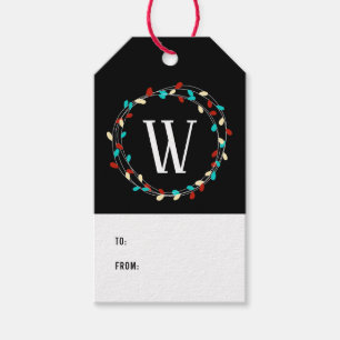 Monogramm-Geschenk-Tag für helle und fette String Geschenkanhänger