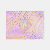 Monogramm Geschenke für Mädchen, die Liebe rosa Go Fleecedecke (Vorderseite (Horizontal))