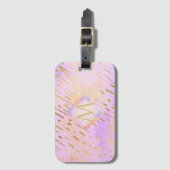 Monogramm Geschenke für Mädchen, die Liebe rosa Go Gepäckanhänger (Vorderseite Vertikal)