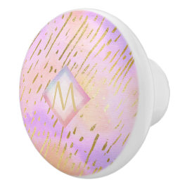 Monogramm Geschenke für Mädchen, die Liebe rosa Go Keramikknauf