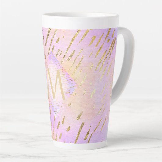 Monogramm Geschenke für Mädchen, die Liebe rosa Go Milchtasse (Rechte Ecke)