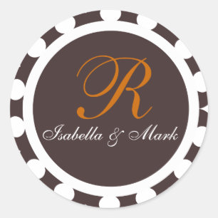 Monogramm-Geschenkpapier-Siegel Rundkleber Runder Aufkleber