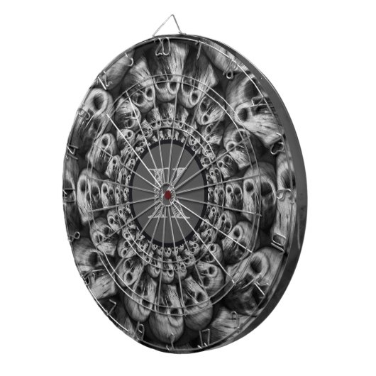 Monogramm-gespenstische Schädel-abstraktes Dartscheibe (Vorderseite rechts)