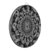 Monogramm-gespenstische Schädel-abstraktes Dartscheibe (Vorderseite Links)