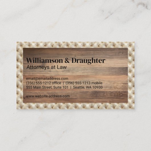 Monogramm | gespritztes Textil | Holz Visitenkarte (Rückseite)