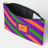 Monogramm gestreifte farbenfrohe & lebendige zubehörtasche (Offen)