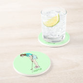 Monogramm-GetränkeUntersetzer Dame Golfer Getränkeuntersetzer (Seite)