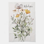 Monogramm getrockneter Wildblumenstrauß Geschirrtuch (Vertikal)