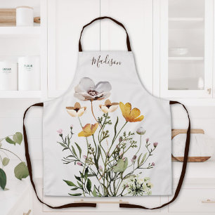 Monogramm getrockneter Wildblumenstrauß Schürze