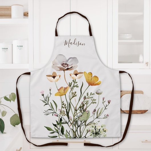 Monogramm getrockneter Wildblumenstrauß Schürze