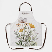 Monogramm getrockneter Wildblumenstrauß Schürze (Vorderseite)