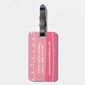 Monogramm-gewellte Streifen-personalisierter Gepäckanhänger (Rückseite vertikal)