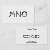 Monogramm-Gewohnheits-Text Visitenkarte (Vorne/Hinten)