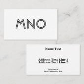Monogramm-Gewohnheits-Text Visitenkarte (Vorne/Hinten)