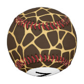 Monogramm Giraffe Gepunkteter Hintergrund Baseball (Rückseite)