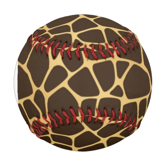 Monogramm Giraffe Gepunkteter Hintergrund Baseball (Vorderseite)