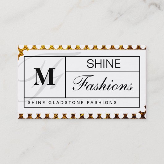 Monogramm-Gitter (weißer Goldpolka-Punkte) Visitenkarte (Vorderseite)