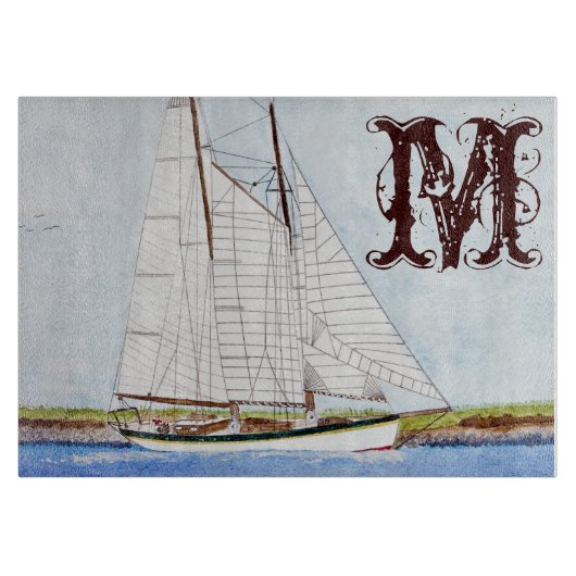 Monogramm-Glasfaserkabel für das Segel Schneidebrett (Vorderseite)