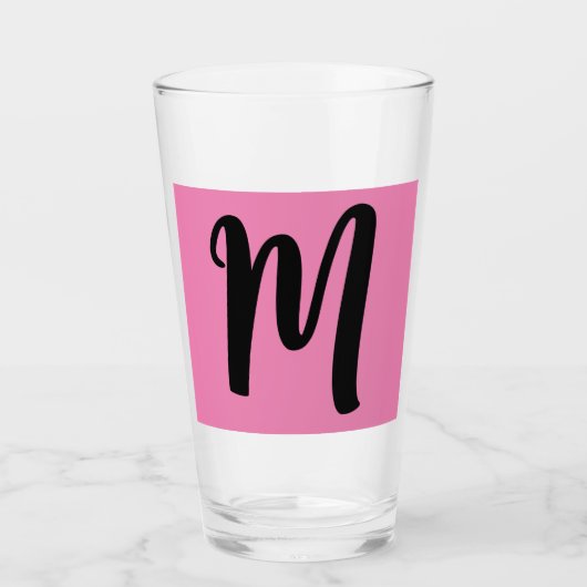 MONOGRAMM GLASS PINK TUMBLER (Vorderseite)
