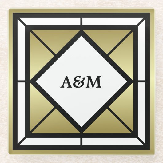Monogramm Glasuntersetzer (Vorderseite)