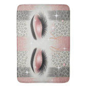 Monogramm Glitter Wimpern Badematte (Vorderseite Vertikal)